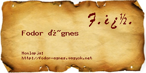 Fodor Ágnes névjegykártya
