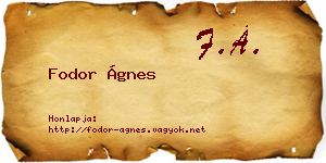 Fodor Ágnes névjegykártya