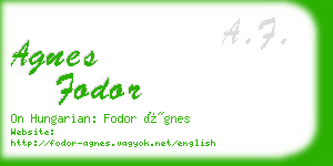 agnes fodor business card